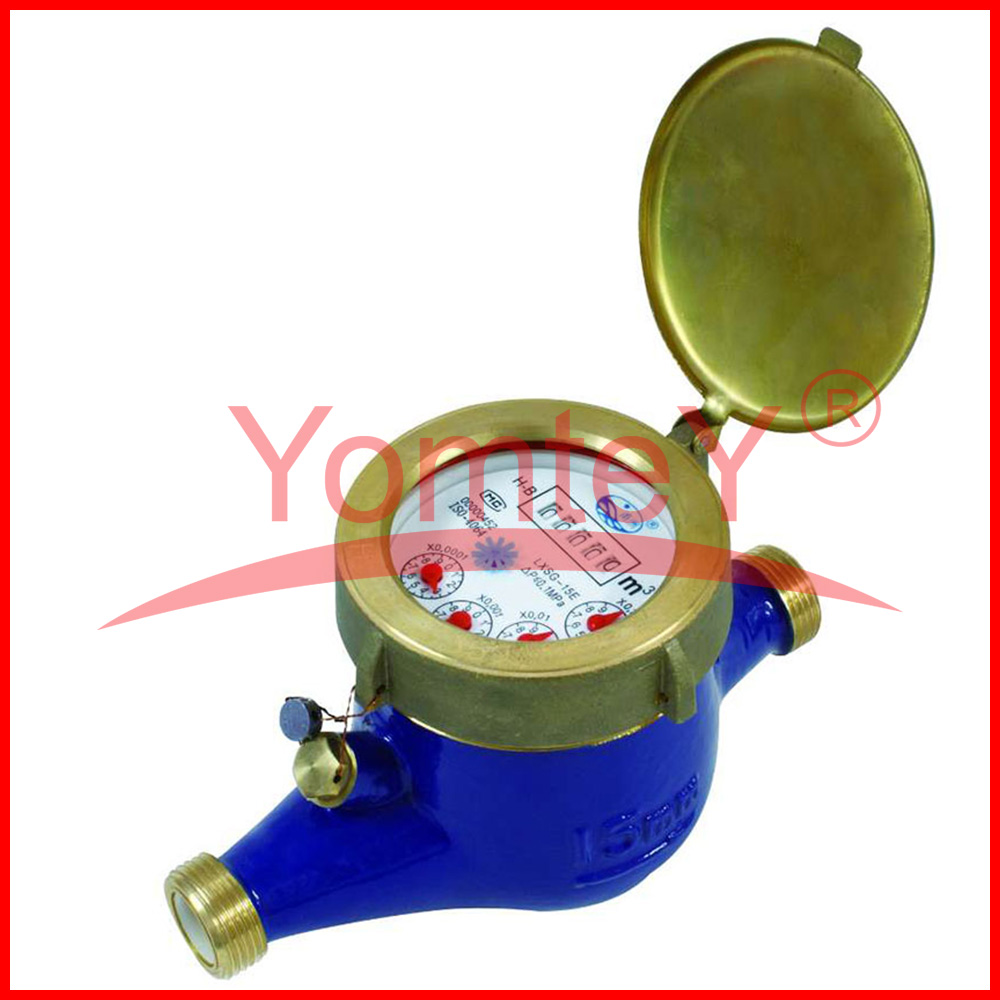 Multi Jet Water Meter Brass Household Liquid Sealed Cold Water Meter Class C ISO 4064 Class B