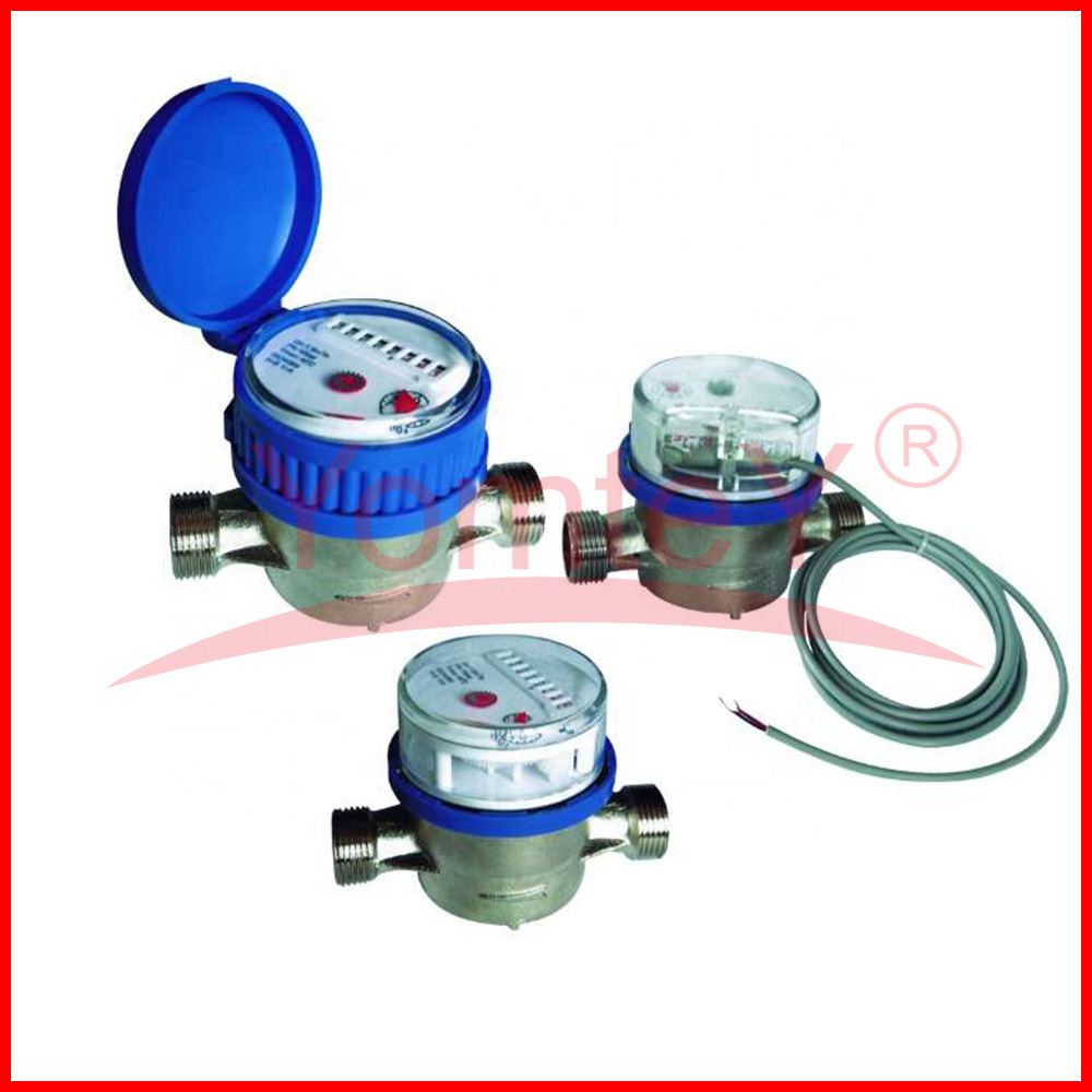 Single Jet Water Meter DN20/DN15 Thread Rotary Vane Wheel Dry-dial Brass Body Cold Water Flow Meter