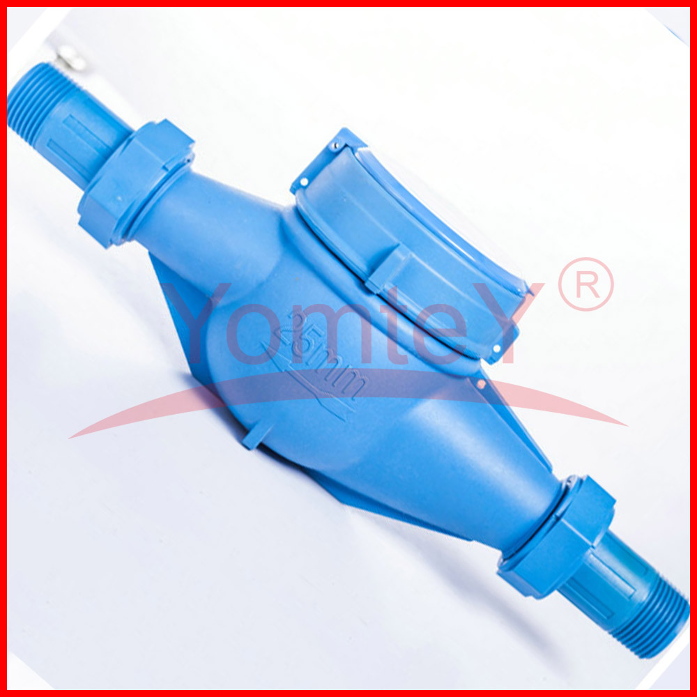 Domestic Water Flow Meter 25mm Super Dry Dial Plastic ABS Material Anti Magnetic Multi-jet Cold Water Meters Supplier