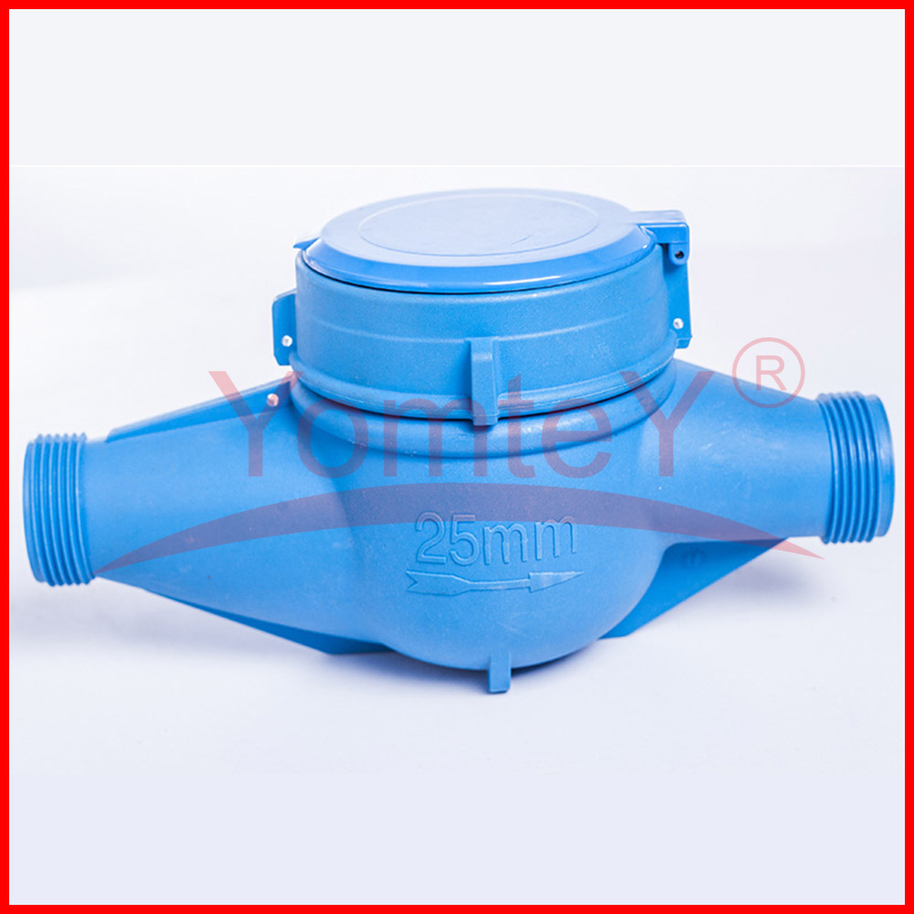 Domestic Water Flow Meter 25mm Super Dry Dial Plastic ABS Material Anti Magnetic Multi-jet Cold Water Meters Supplier