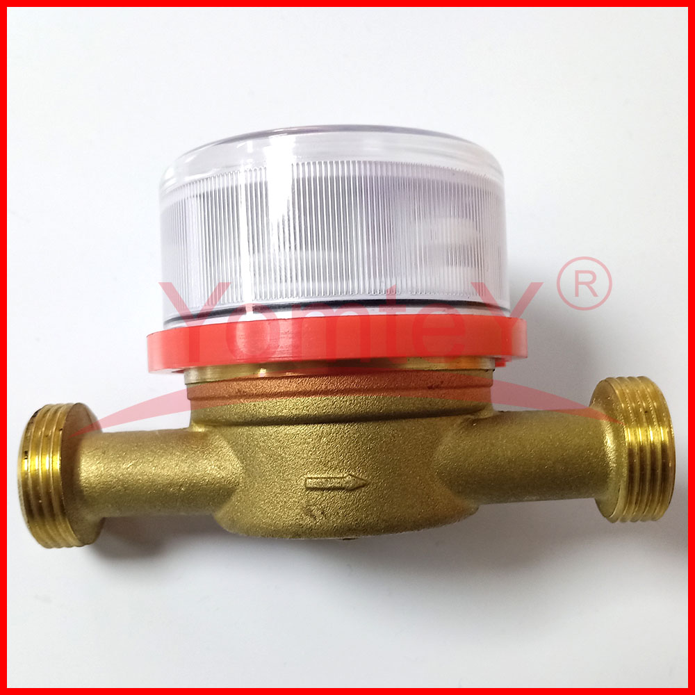 Single Jet Water Meter DN15 Dry-dial 0.5 Inch Brass Body Domestic Hot Water Meters Manufacturer